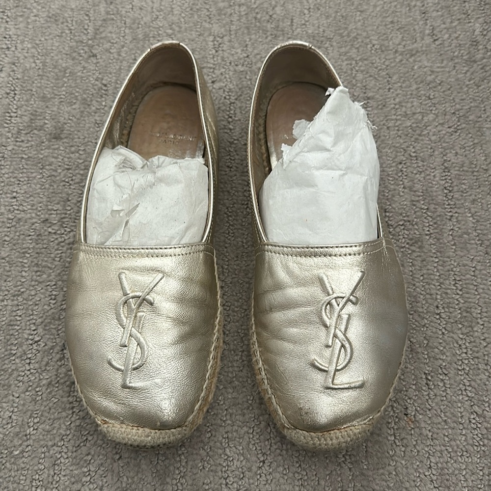 Gold YSL flats (espadrilles)